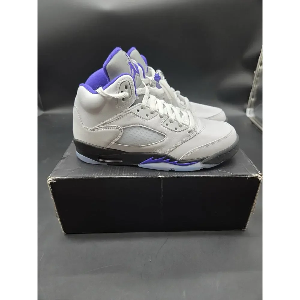 Nike Air Jordan 5 Retro GS Dark Concord 7Y White Purple 440888-141 New Box